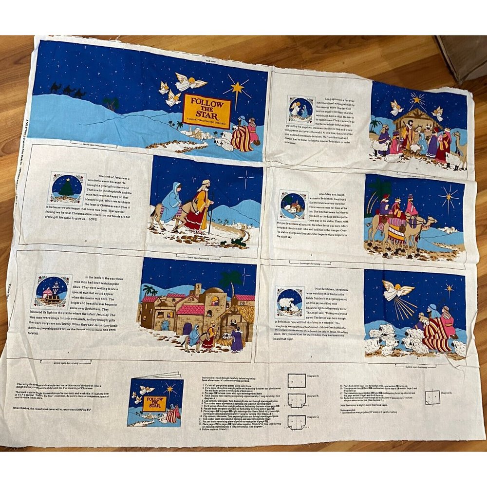 Follow the Star Christmas Story Fabric Pattern Cloth Book VIP Cranston Cut & Sew